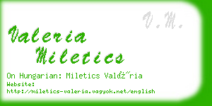 valeria miletics business card